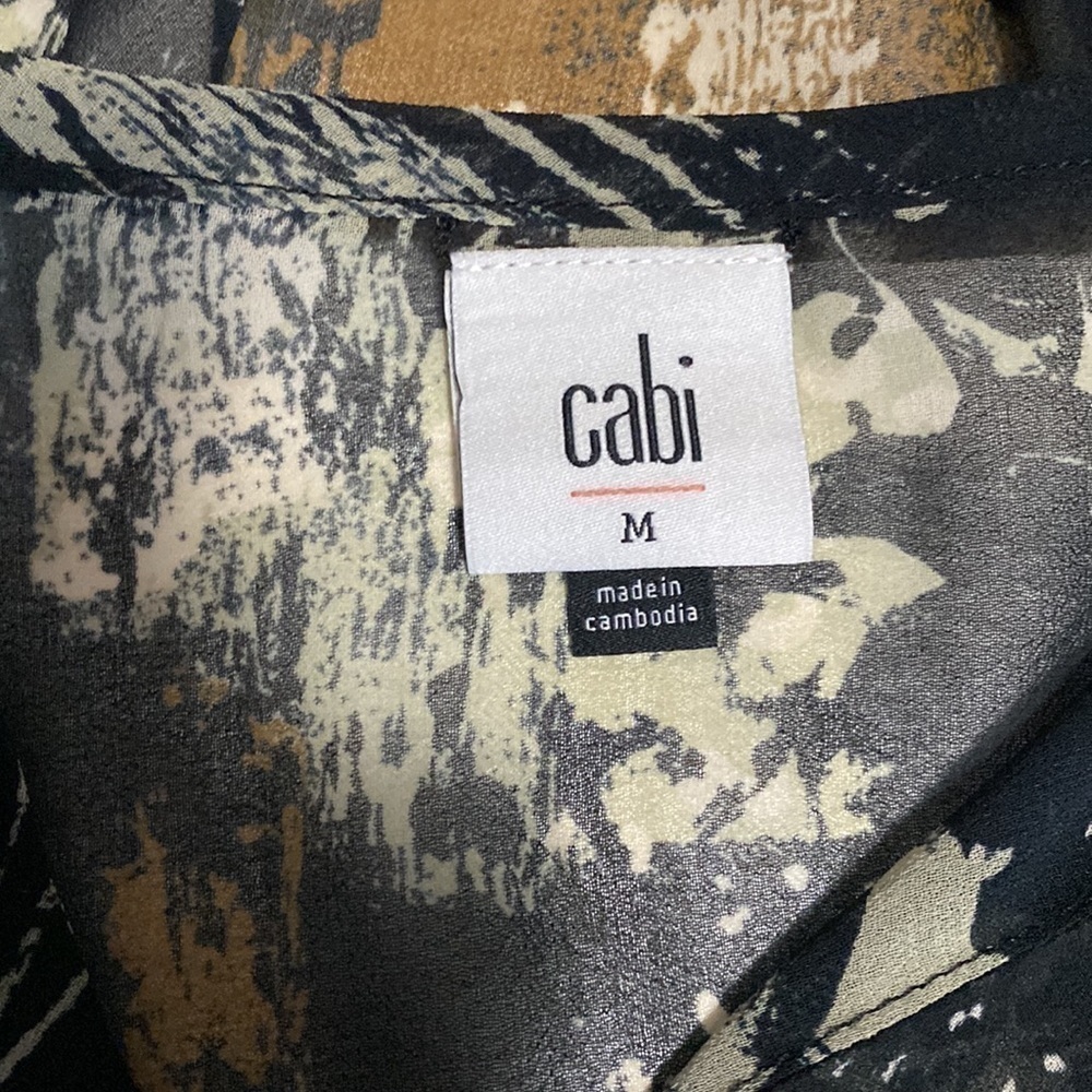 Cabi  Gray & Brown Burst Incandescent Sleeveless Top - Sz M EUC - Picture 12 of 13